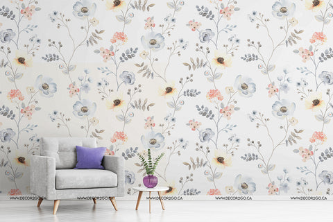 wallpaper mural white floral canada winnipeg