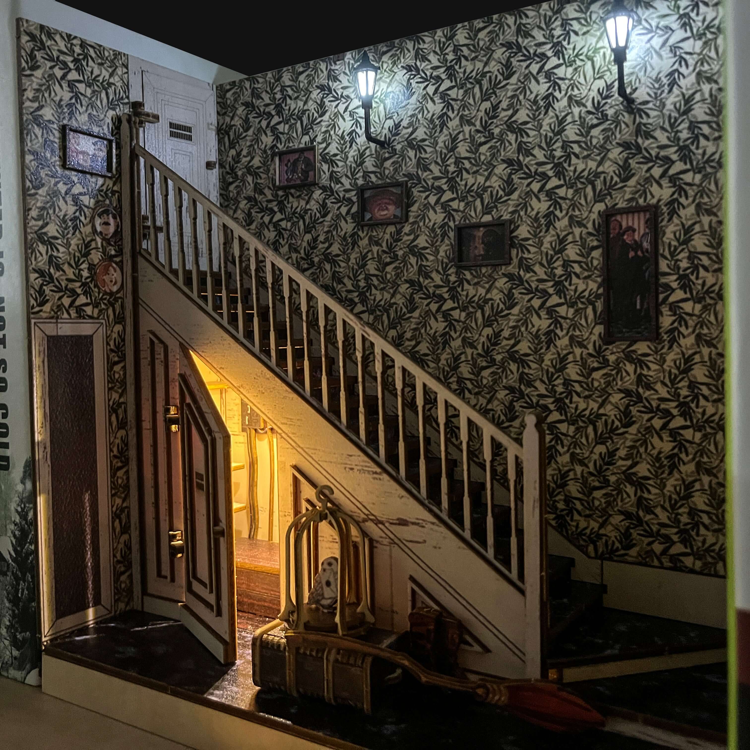 ByAnavrin Cupboard Under The Stairs DIY Book Nook Prebuilt Craft