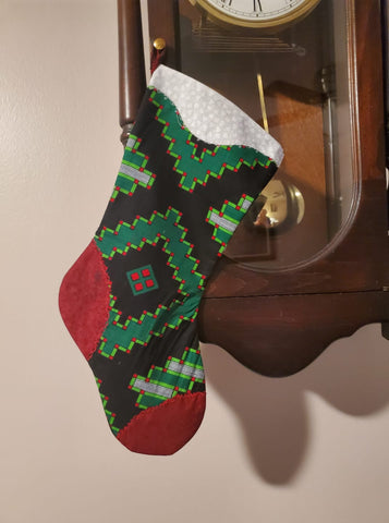 Christmas stocking quilt africa fabrics