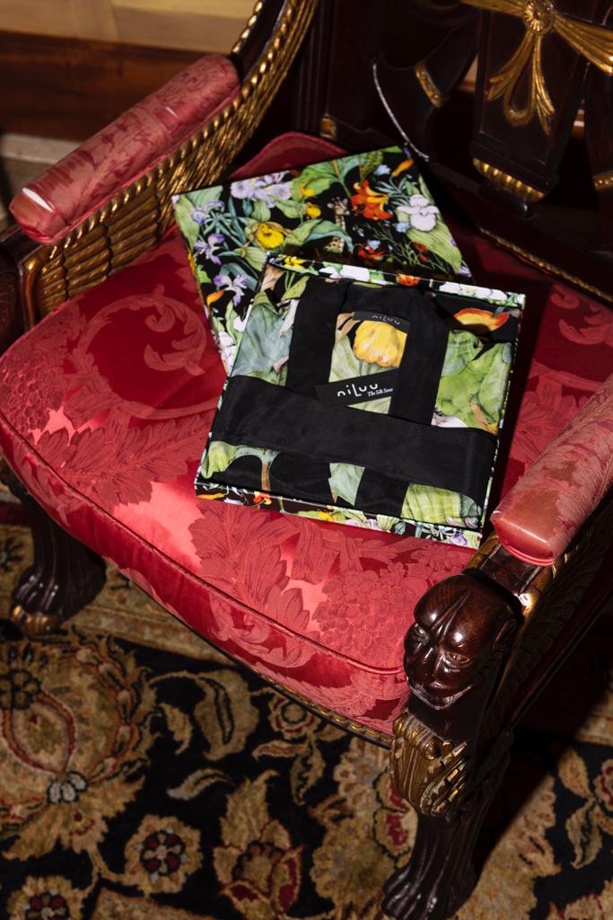 niluu branded box with Monroe Kimono inside