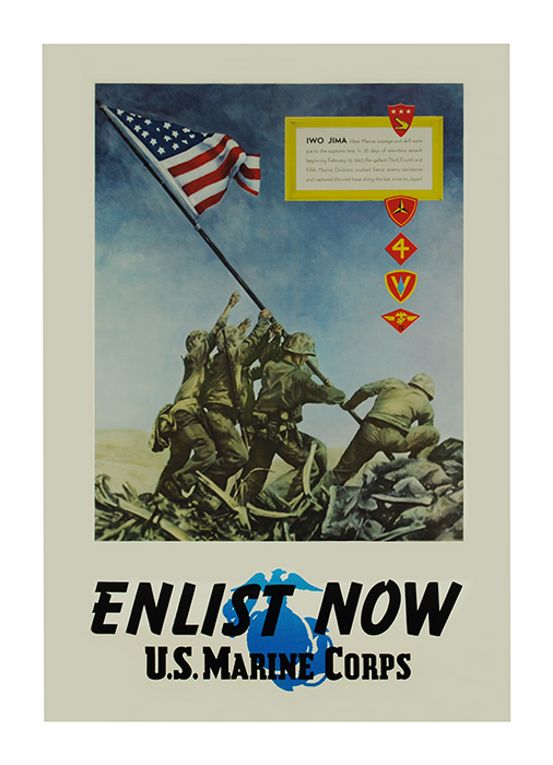 Enlist Now Join The Marine Corps WWII Poster Gicleé on Canvas or Paper ...