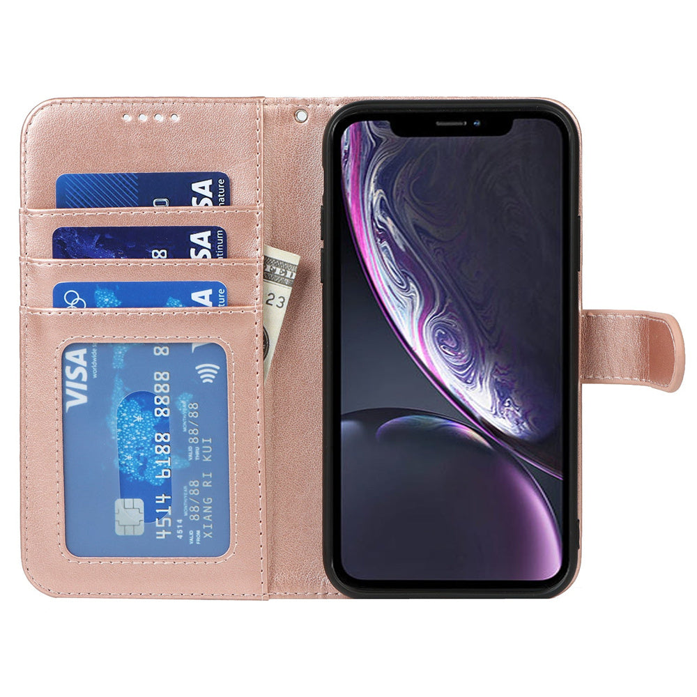  iPhone XR Wallet Case with Kickstand, Wrist Strap and Card slot