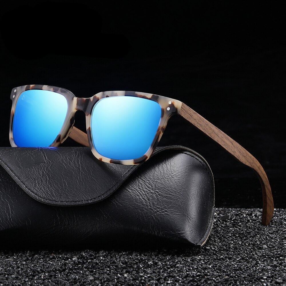 gm natural sunglasses for men wooden temples with acetate frame sunglasses eyewear women mirror vintage s7019
