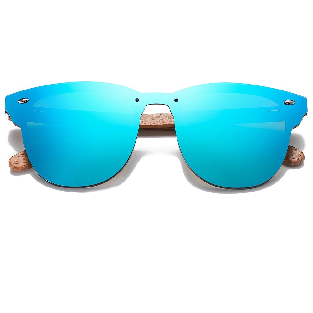 gm walnut wooden polarized mens sunglasses women retro rimless color mirror lens sun glasses handmade driving eyewear