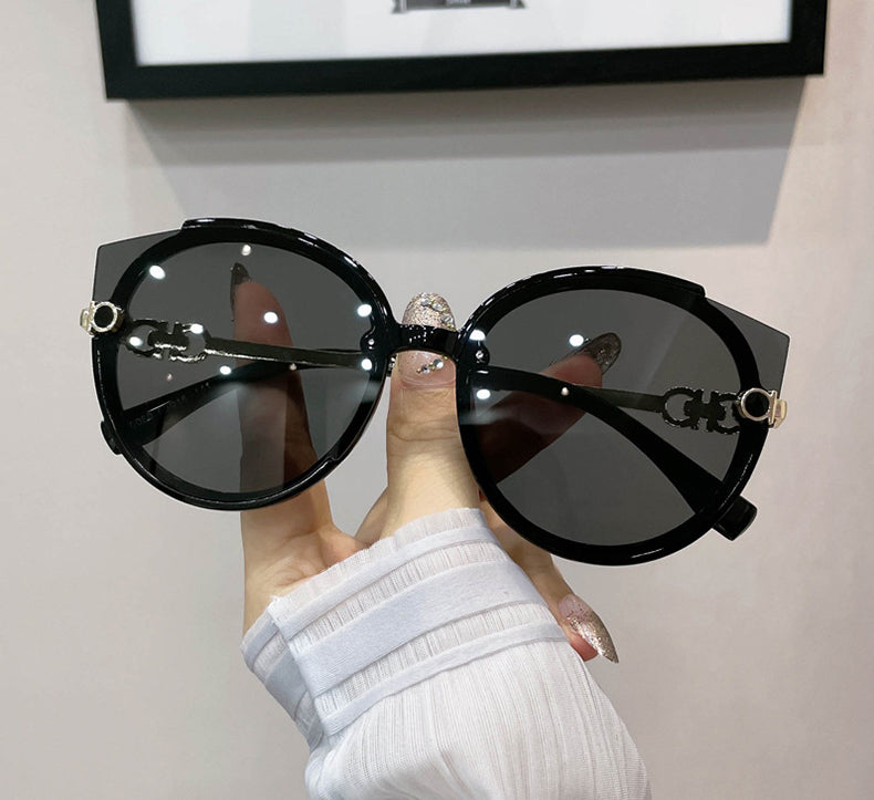 hbk round cat eye sunglasses 2022 luxury women brand designer y2k sun glasses men vintage eyelasses black shades uv400 female
