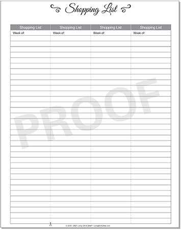 Living On A Dime To Grow Rich - Tawra's Get It Together Planner Shopping Lists
