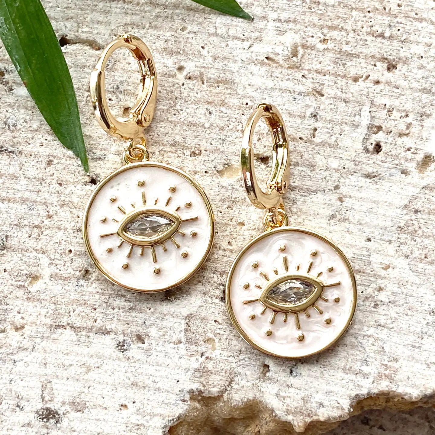 Trendy Enamel Evil Eye Earrings