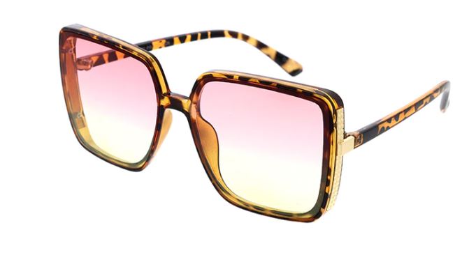 Hailey Square Sunglasses, Vintage Crystal & Brown