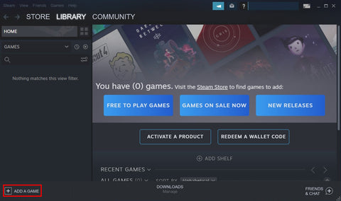 Selecteer 'Een game toevoegen' om je code in te voegen