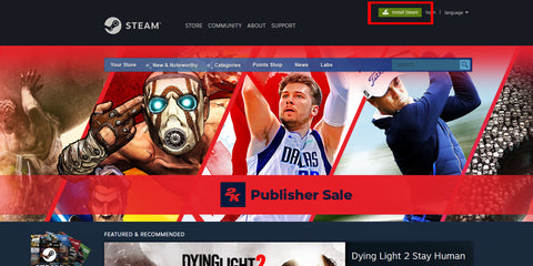 Accedere al sito web di Steam e scaricare il client