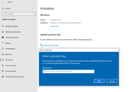 Activación de Windows 10