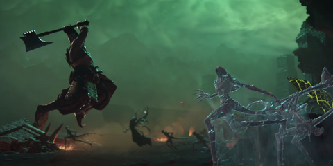 Dragon Age Inquisition Gameplay: Party Hero greift ein gefrorenes Monster an Quelle: Quelle: BioWare / Electronic Arts