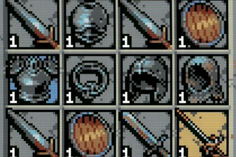 Different Items like swords, shields, armor or helmets.