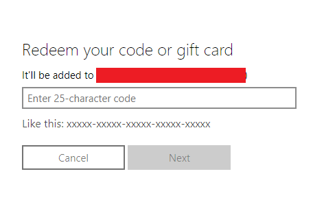 Redeem your code.