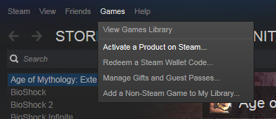 Activate a product on Steam