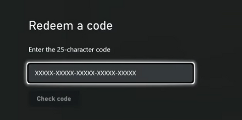 Een code inwisselen op Xbox stap 2