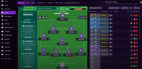 Football Manager 2021 Gameplay: Changing squad tactics  Source: Sports Interactive / SEGA