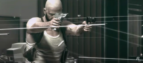 Max Payne 3 Gameplay: Max Payne shooting with two pistols