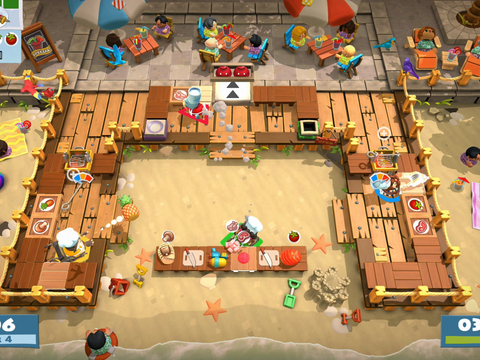 Session de jeu Overcooked 2 PC Steam edition.