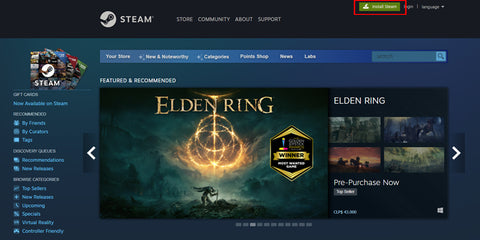 Gehen Sie zu Steam und holen Sie sich den Client, um Zugang zu einer großen Auswahl an Angeboten zu haben