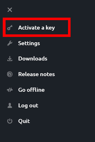 Select “Activate a Key” in the Ubisoft Connect client