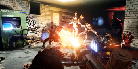 Killing Floor Gameplay: Players throwing fire at zombies