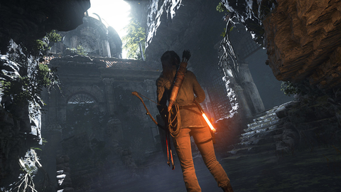 Lara atraviesa un templo y está a punto de comenzar varias carreras en la historia.