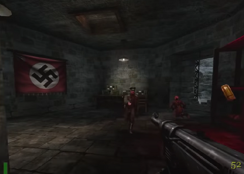 Personagem a disparar contra soldados nazis Grey Matter / Activision