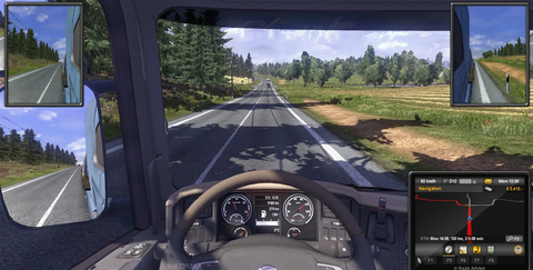 Profitez de l'une des nombreuses routes magnifiques d'Euro Truck Simulator 2. Si vous devenez assez bon, vous obtiendrez de plus en plus de livraisons à l'étranger !