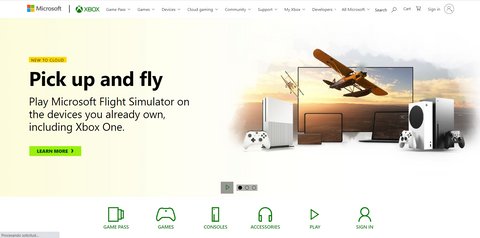 Pagina Xbox Storefront.