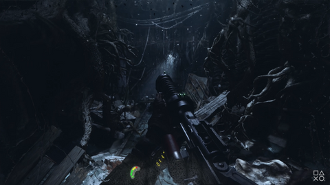 Metro Exodus Gameplay: Artyom advancing through destroyed metro tunnels  Source: 4A Games / Playstation