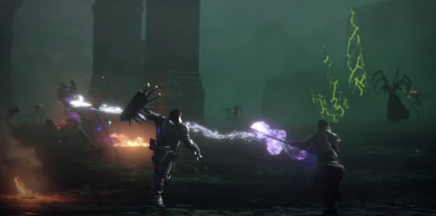 Gameplay di Dragon Age Inquisition: Gli eroi del party attaccano i nemici in campo aperto Fonte: BioWare / Electronic Arts