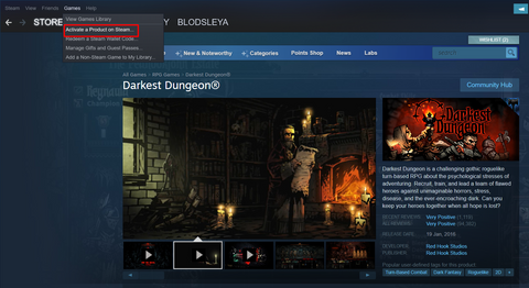 Discover the “Activate a Product on Steam” menu.