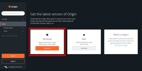 Origin-platform biedt je een belangrijke en interessante client om Mass Effect Andromeda te downloaden