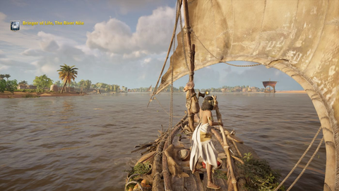 História de Assassin's Creed Origins jogada no Nilo.