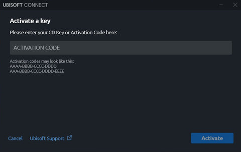 Activer un CD Key ou un code d'activation