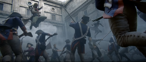 muy buen juego AC Unity Gameplay: Asesino atacando a un soldado francés