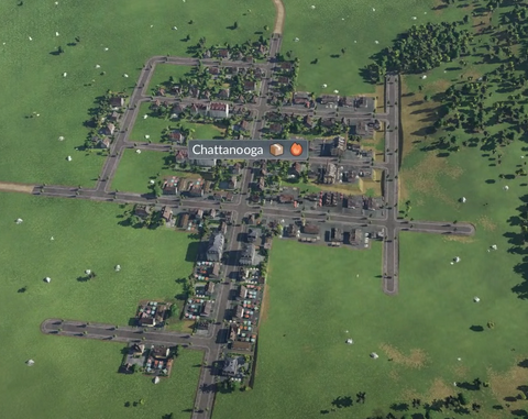 Eine kleine Stadt in Transport Fever 2