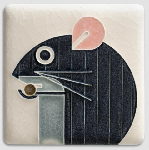 Charley Harper Motawi Mouse Art Tile