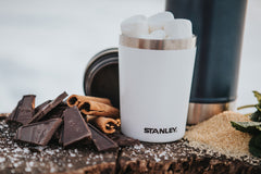 Stanley 8-oz Shortstack Travel Mug filled with marshmallows.