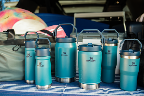 Stanley IceFlow™ Flip Straw Collection of jugs, tumblers and water bottles in Lagoon.