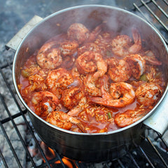 Campsite Jambalaya Cooking