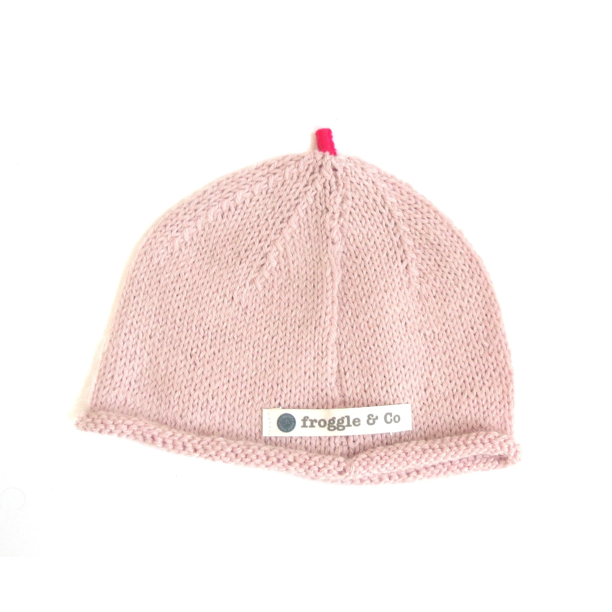 dusky pink beanie hat