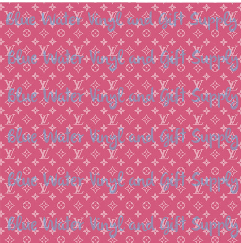 Patterned Vinyl and HTV Sheets - Pink on Pink Louis Vuitton Logo (LV1)