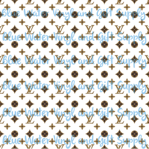 Patterned Vinyl and HTV Sheets - Louis Vuitton Brown Logo (LV2