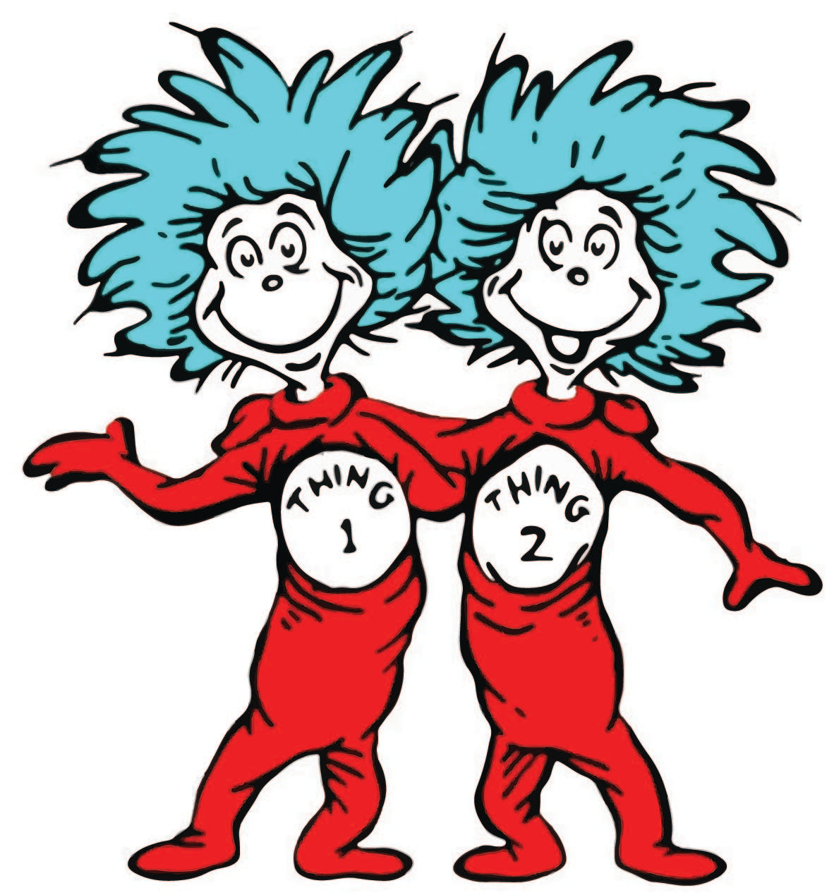 dr seuss thing 1 and 2 coloring pages