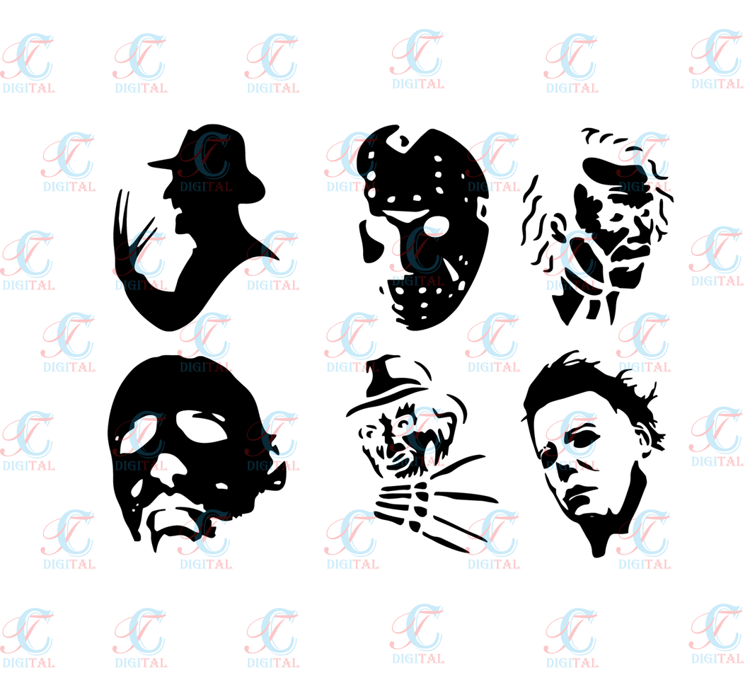 Download Horror Movie Villain Svg Halloween Svg Horror Movie Characters Silho Svg Digital Design