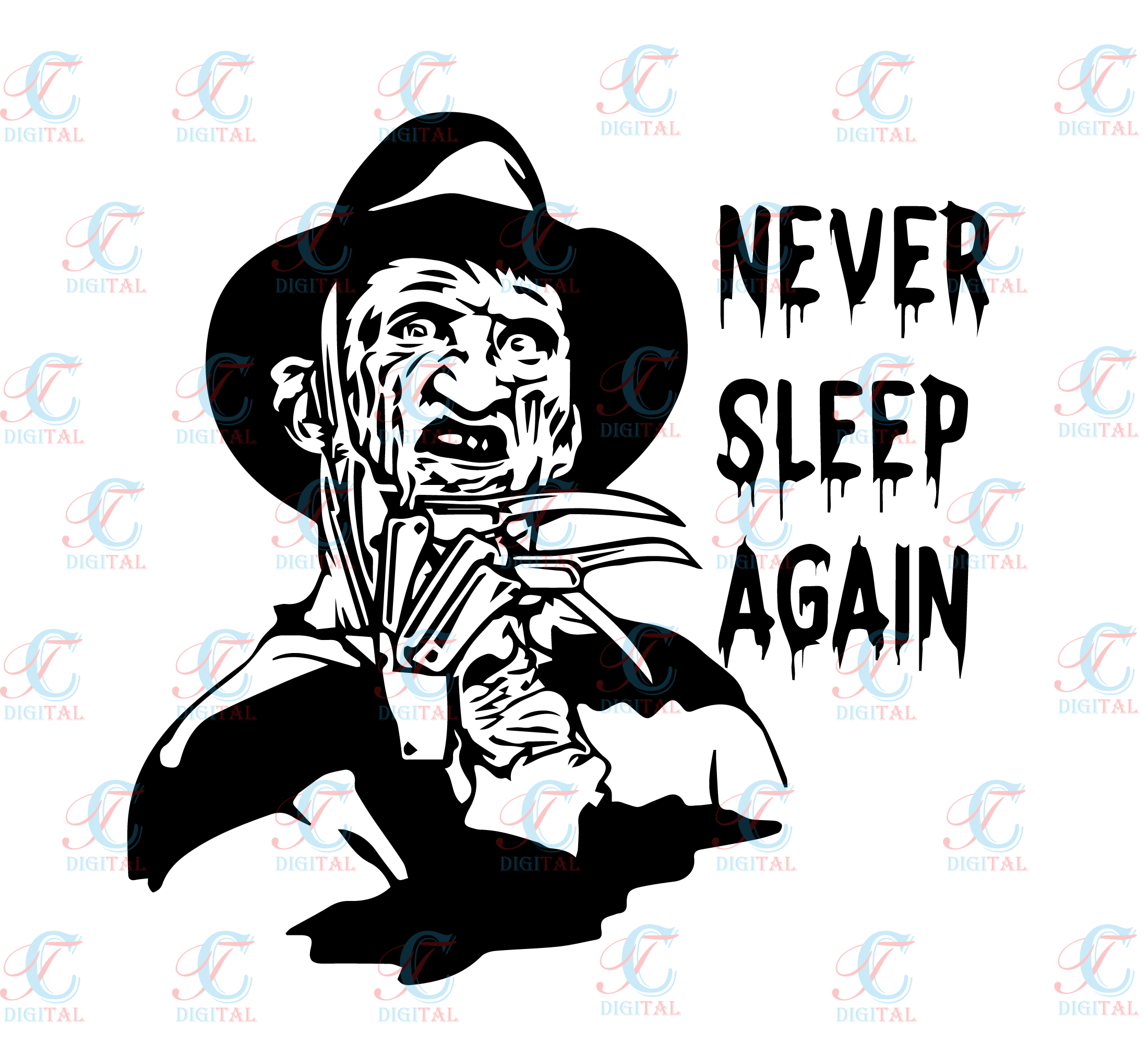 Freddy Krueger Silhouette Never Sleep Again Nightmare On Elm Street