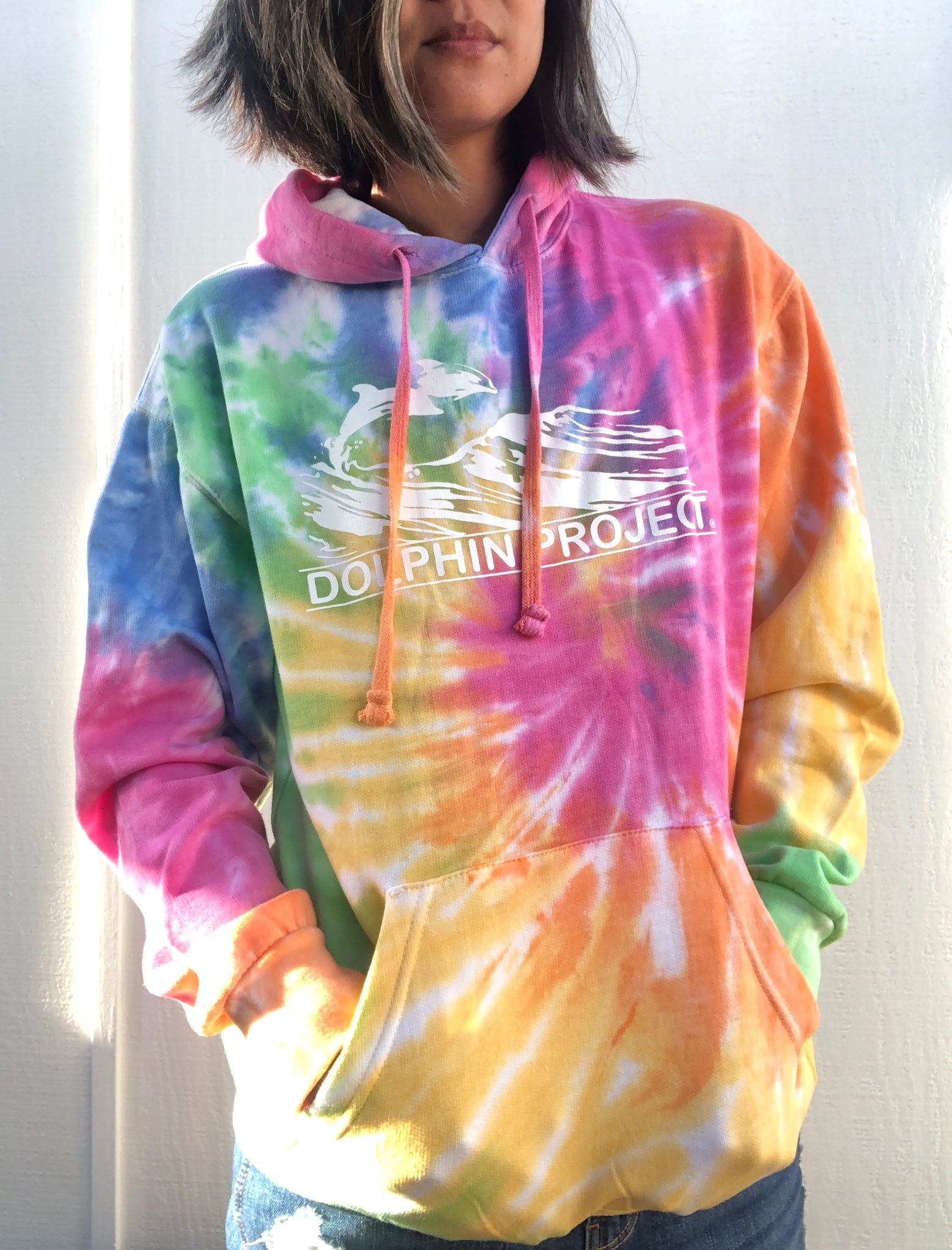 Unisex Dolphin Project Original Logo Tie Dye Pullover Hoodie