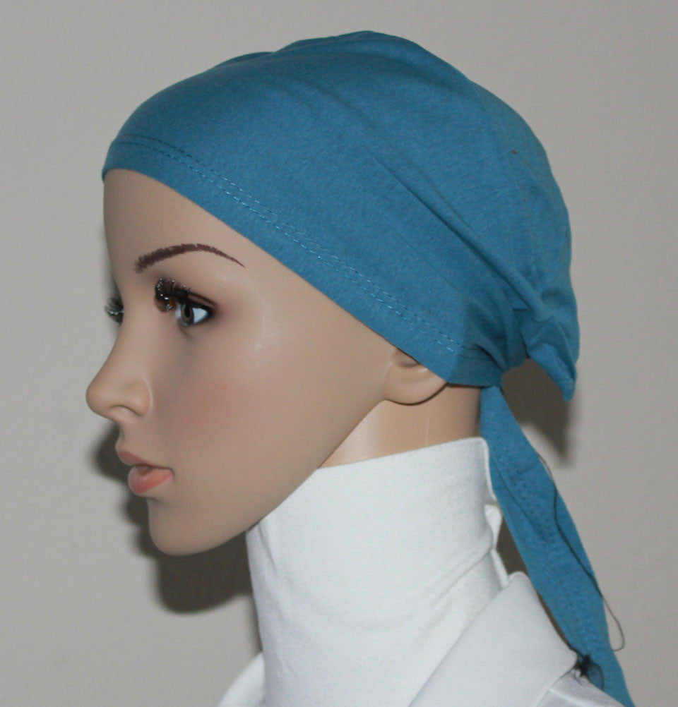 Cotton Hijab Bonnet Teal – IslamicPrayerRug.com
